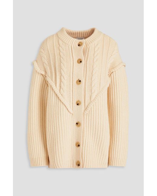 Claudie Pierlot Natural Cable-knit Wool Cardigan