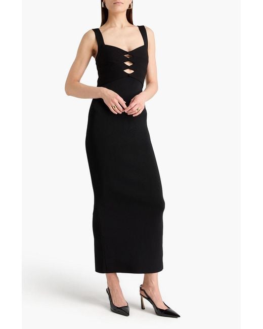 Hervé Léger Black Alessia Cutout Bandage Gown
