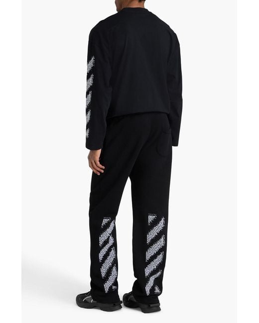 Off-White c/o Virgil Abloh Black French Cotton-Terry Sweatpants for men