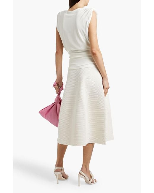 Jonathan Simkhai White Daton Draped Jersey Top
