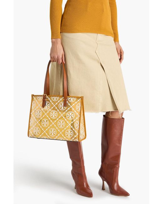 Tory Burch Natural T Monogram Printed Tpu Tote