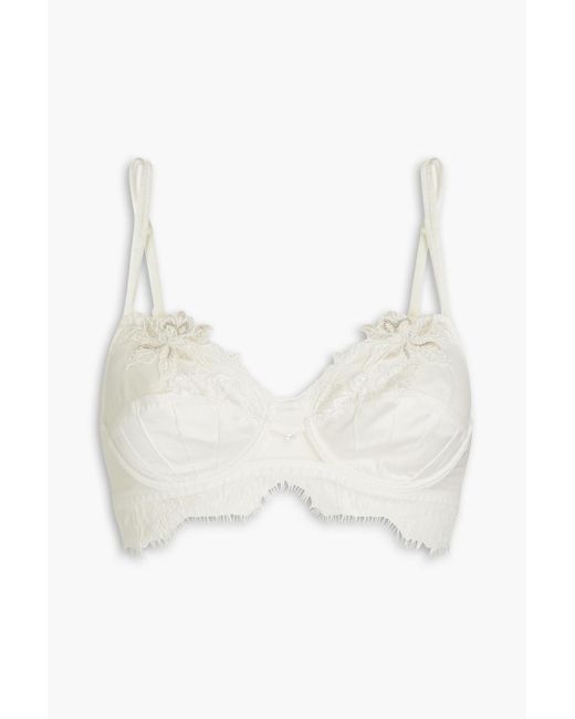 Lise Charmel Emotion Beauté Embellished Pintucked Leavers Lace