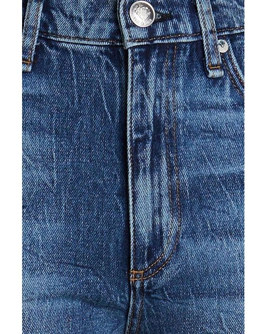 Rag & Bone Blue Harlow hoch sitzende jeans mit geradem bein in ausgewaschener optik