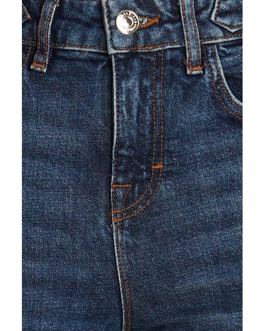 Maje Blue Pramia hoch sitzende bootcut-jeans in ausgewaschener optik