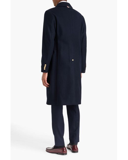 Thom Browne Blue Wool-Felt Coat for men