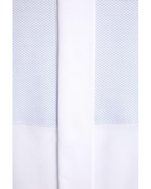 Canali White Cotton-piqué Tuxedo Shirt for men