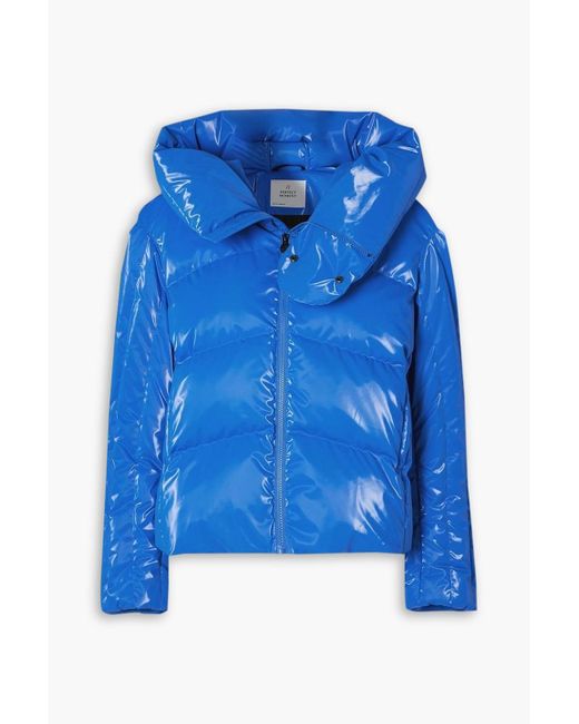 Perfect Moment Blue Orelle Hooded Quilted Down Ski Jacket