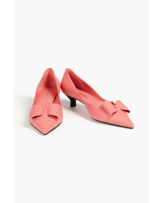 Emporio Armani Pink Bow-detailed Leather Pumps
