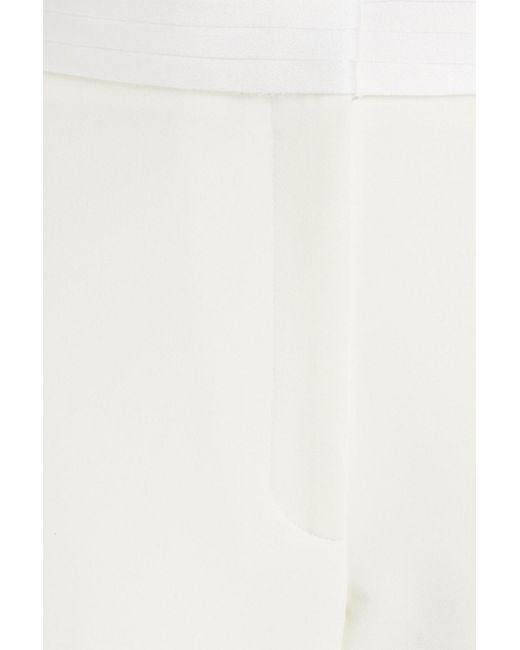 Claudie Pierlot White Satin-Trimmed Crepe Flared Pants