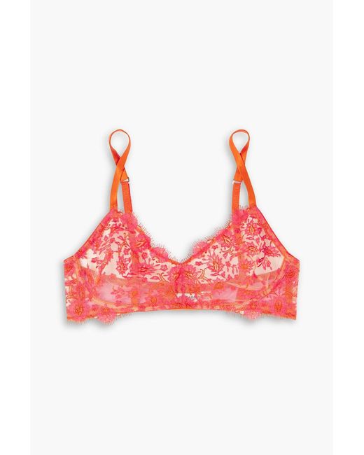 I.D Sarrieri Red Petite Fleur Stretch-lace Soft-cup Bra