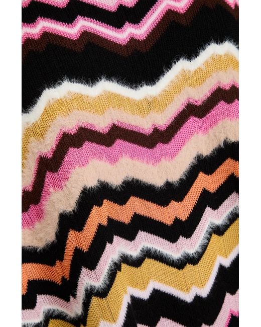 Missoni Black Brushed Crochet-Knit Cardigan