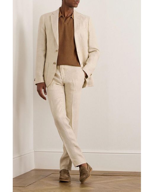 Mr P. Natural Phillip Tapered Linen Suit Pants for men