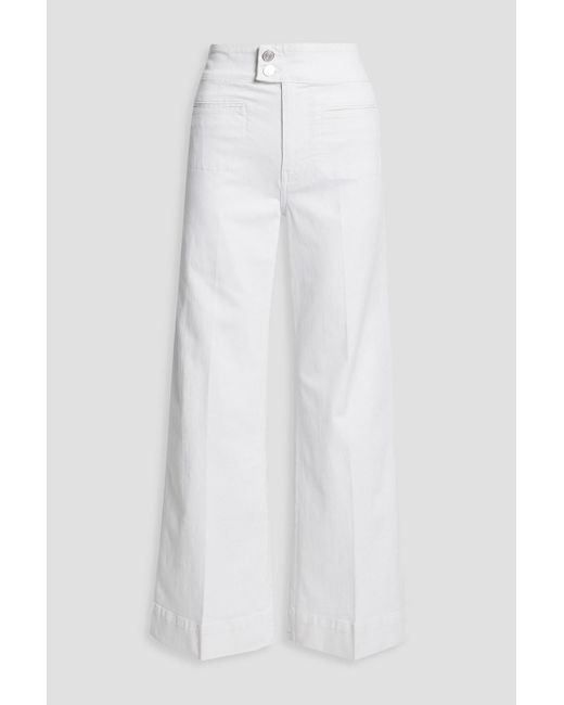 FRAME Le Pixie Hardy High-rise Wide-leg Jeans in White | Lyst UK