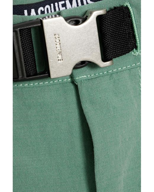 Jacquemus Meio shorts aus einer woll-baumwollmischung mit gürtel in Green für Herren