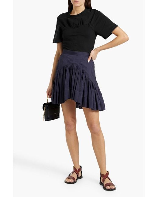 Isabel Marant Black Zazie Gathered Cotton-Jersey T-Shirt