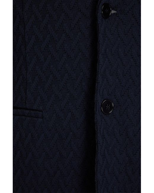 Emporio Armani Blue Cotton-jacquard Blazer for men