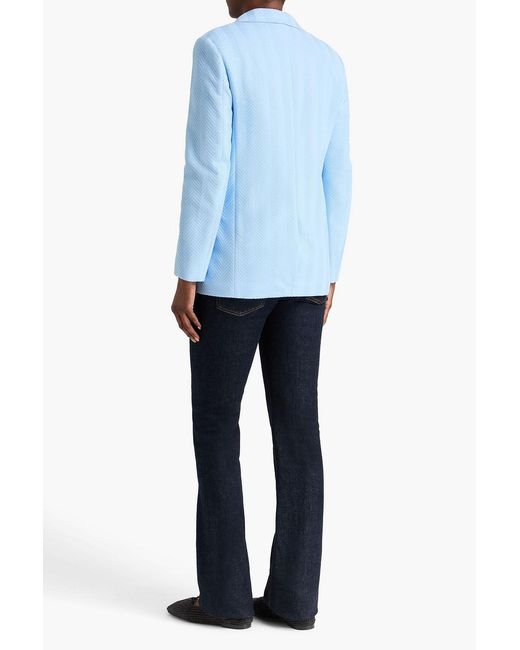 Missoni Blue Crochet-Knit Cotton-Blend Blazer