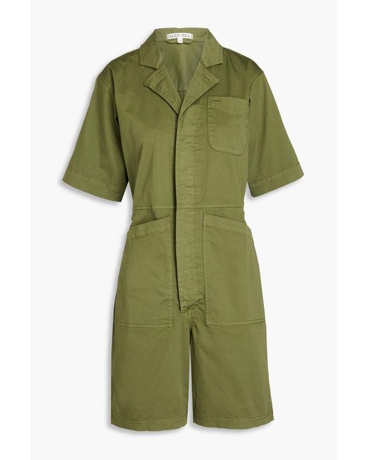Alex Mill Green Cotton-Blend Poplin Playsuit