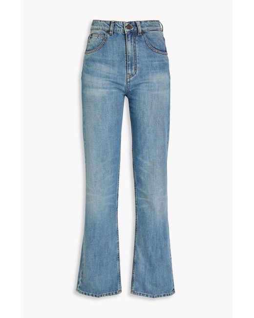 Victoria Beckham Blue Hoch sitzende jeans mit geradem bein