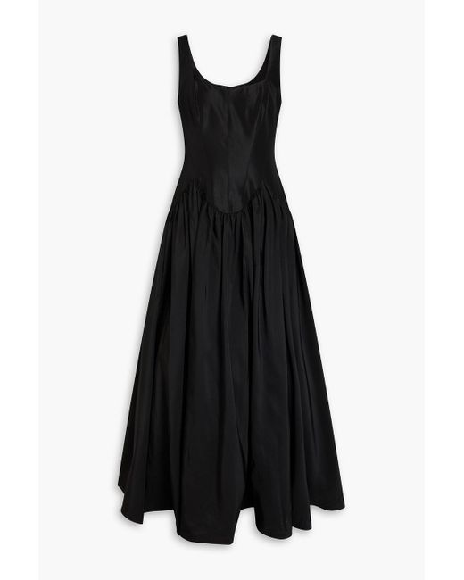 Zac Posen Black Gathered Taffeta Gown