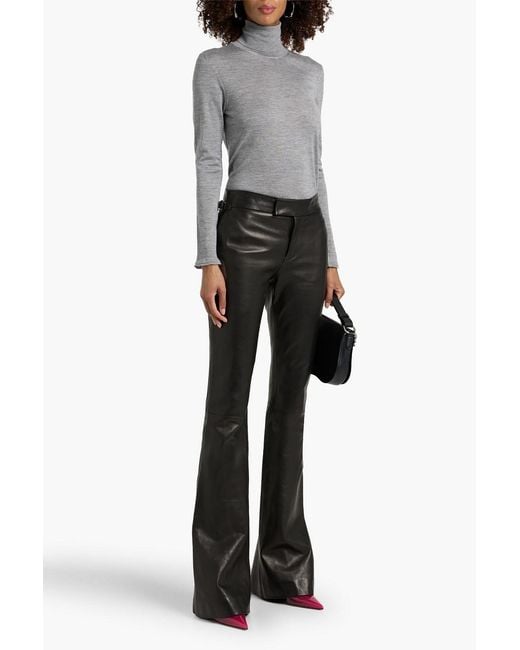 Tom Ford Black Leather Flared Pants