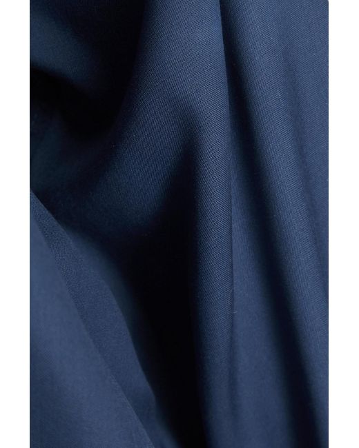 Victoria Beckham Blue Silk Wrap Blouse