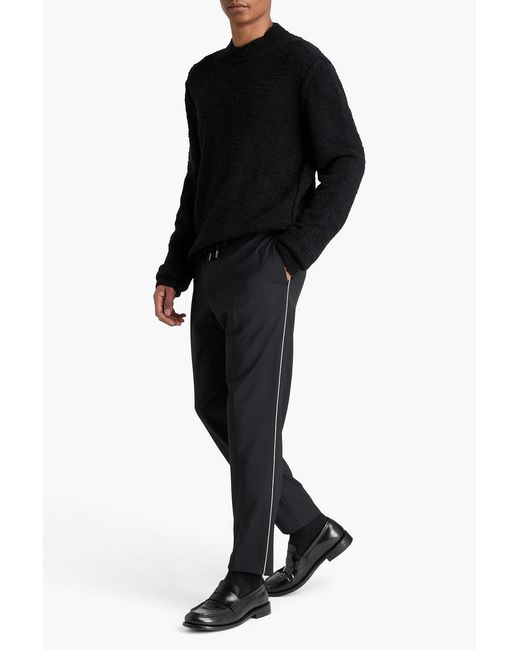 Dolce & Gabbana Blue Wool-Blend Track Pants for men