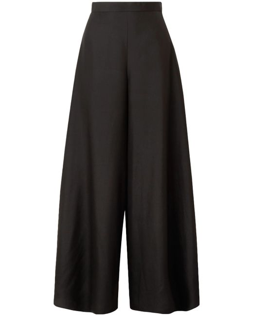 The Row Silk Wide-leg Pants Black