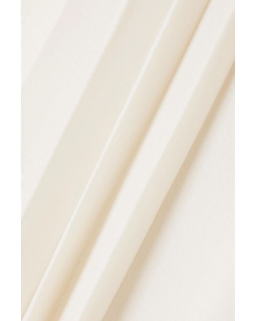 Valentino Garavani White Pleated Silk-georgette Midi Skirt
