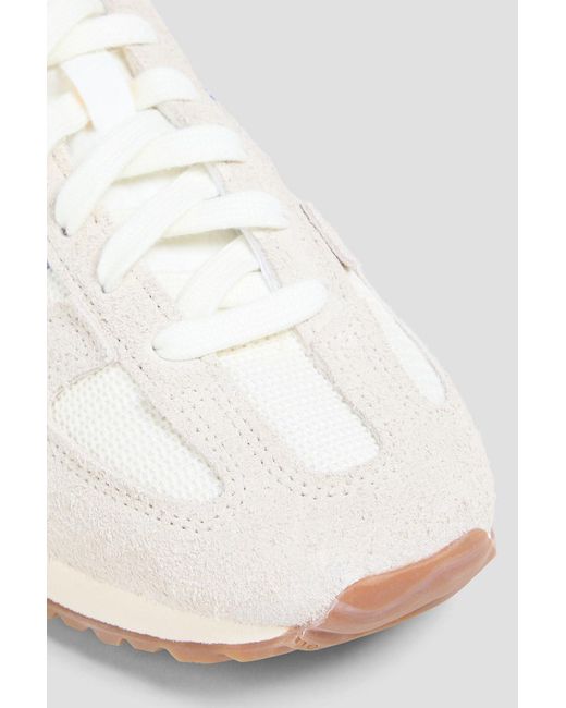 New Balance White 471 Mesh And Suede Sneakers