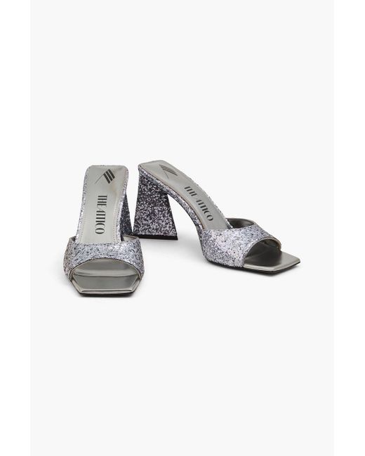 The Attico Metallic Devon Glittered Mules