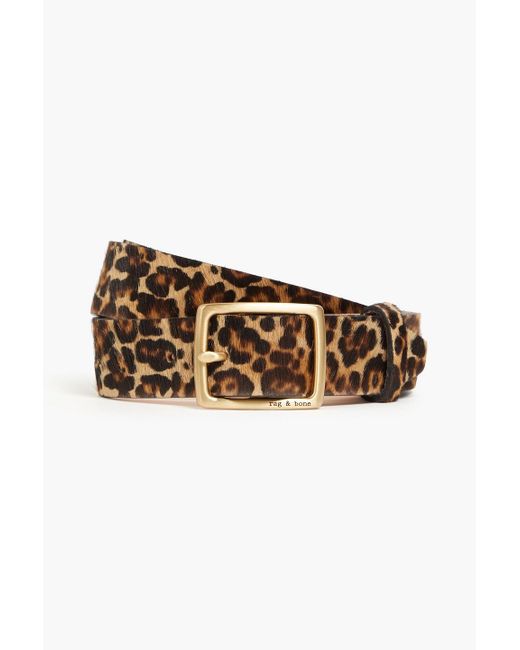 Rag & Bone Multicolor Boyfriend Leopard-print Calf Hair Belt