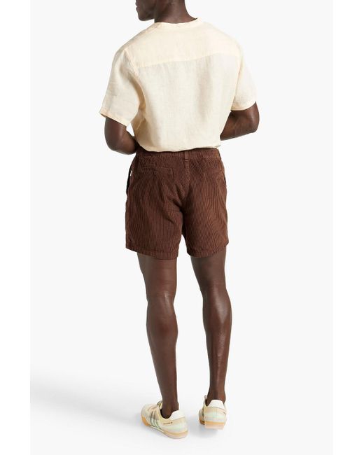 Onia Brown Expedition Cotton-corduroy Shorts for men