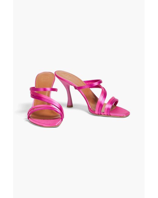 Malone Souliers Pink Tami 90 Satin Sandals