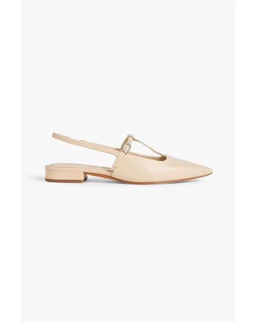 Vince White Leather Slingback Point-toe Flats