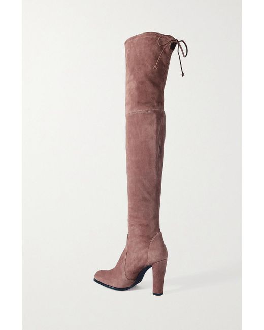 Stuart Weitzman Brown Stretch-suede Over-the-knee Boots