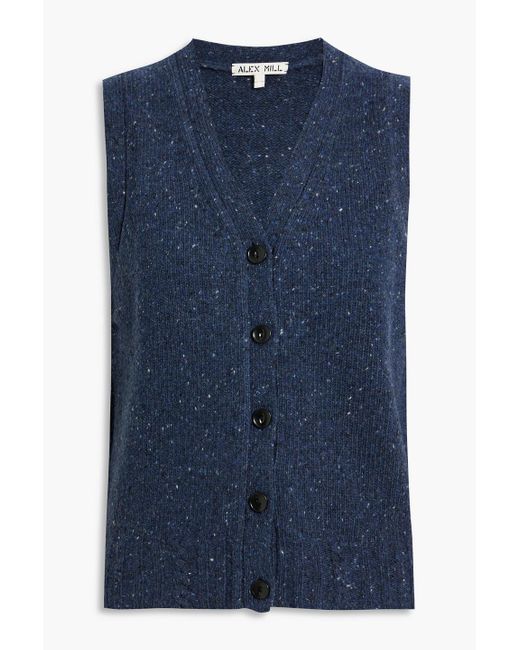 Alex Mill Blue Donegal Merino Wool-blend Vest