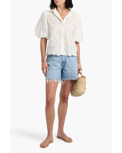 Farm Rio Natural Embroidered Cotton Shirt