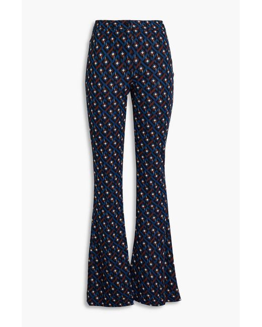 Diane von Furstenberg Blue Greg schlaghose aus jacquard-strick
