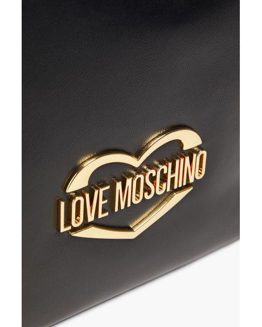 Love Moschino Black Faux Leather Shoulder Bag