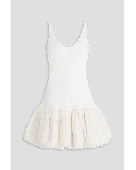 David Koma White Jersey And Taffeta Mini Dress