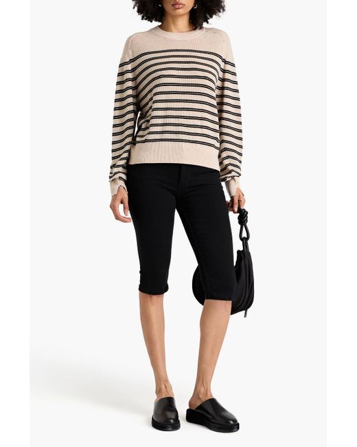 Rag & Bone White Bree Striped Wool Sweater