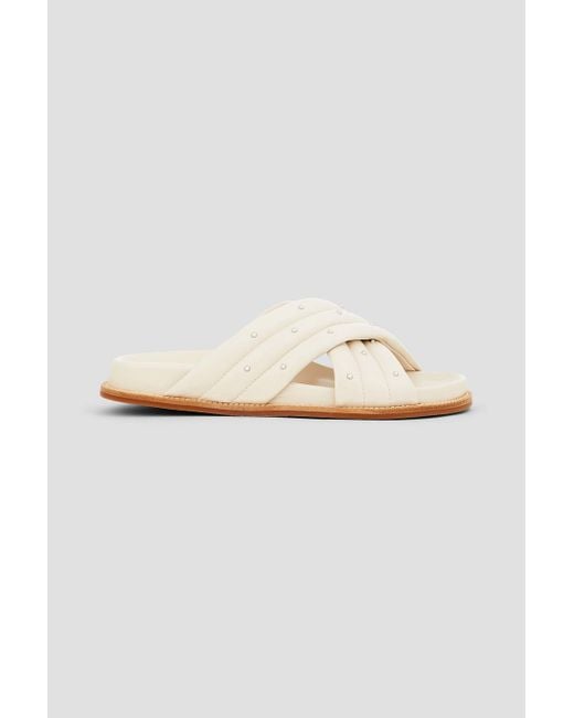 Fabiana Filippi White Studded Leather Sandals