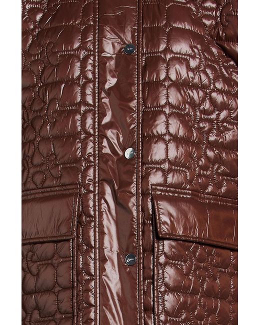 Ganni Brown Quilted Shell Jacket
