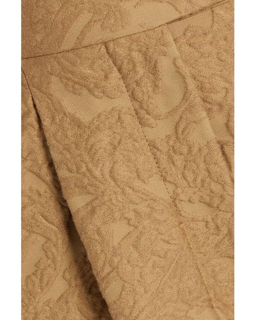 Max Mara Natural Cotton-blend Jacquard Wide-leg Pants