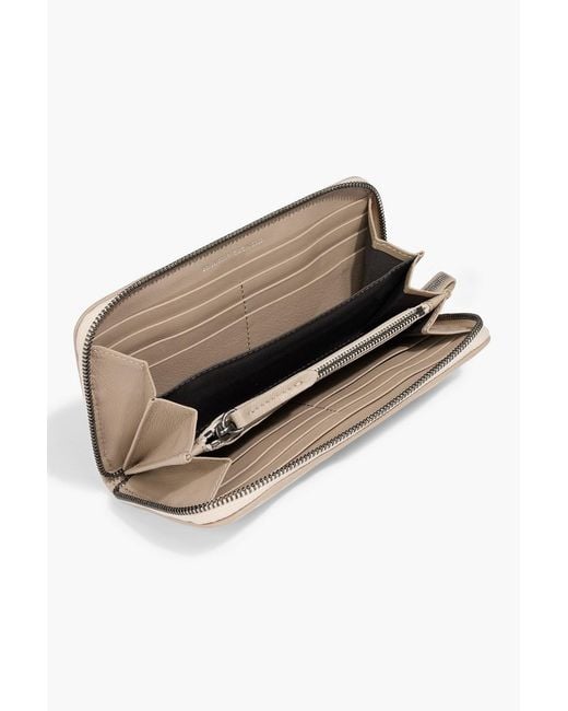 Brunello Cucinelli Natural Bead-Embellished Quilted Suede Wallet