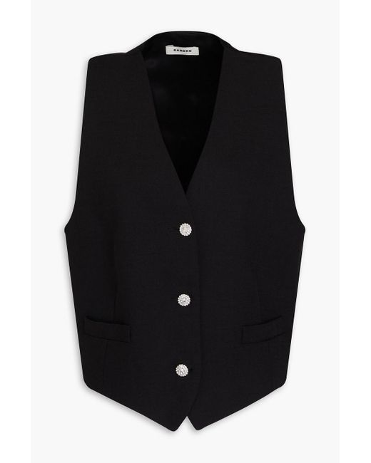 Sandro Black Crystal-embellished Satin Vest