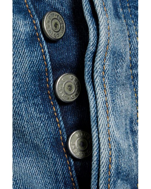 GRLFRND Blue Karolina Distressed High-rise Skinny Jeans