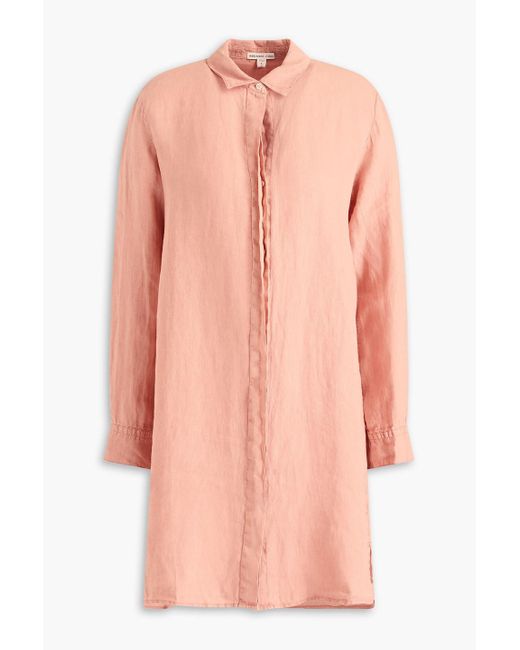 James Perse Pink Linen Mini Shirt Dress