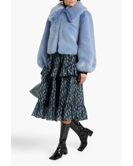 Shrimps Casper Faux Fur Jacket in Blue Lyst UK